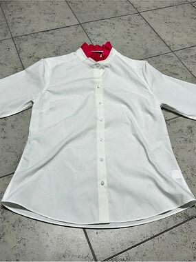 Pearly Vine button down Candy Shirt White & Pink Women’s Medium